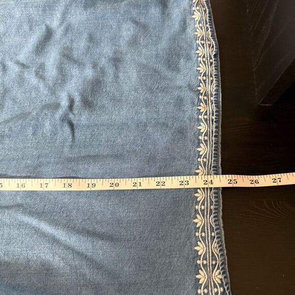 J Jill Denim Chambray Top Womens Sz XL Blue Embroidered Long Sleeve Peasant Boho - Picture 11 of 11